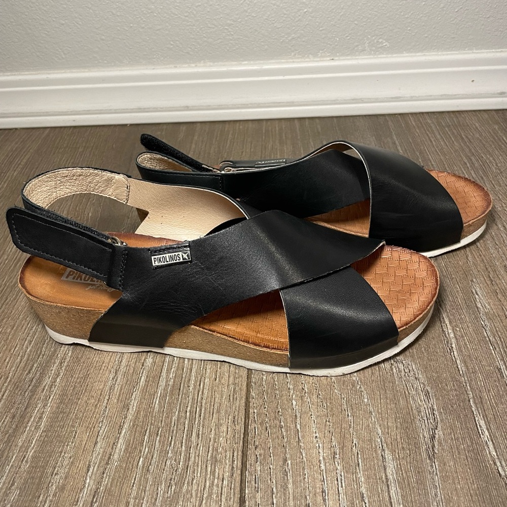 PIKOLINO Mahon Women's Wedge Sandals Black Size 40 (9-9.5)
